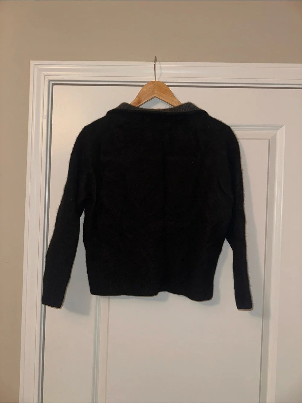 Allen Solly Kids Black Zip-Neck Sweater with Gray Contrast Collar